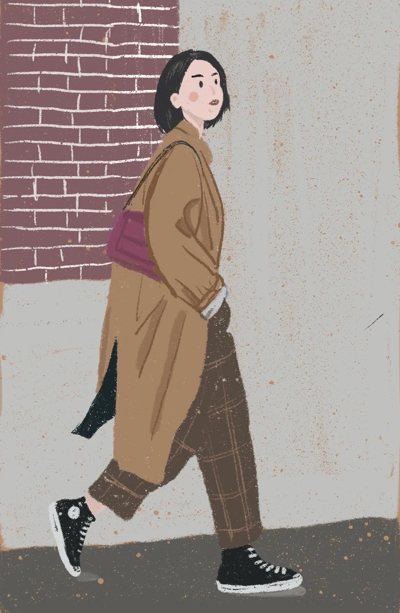 Illustration of Yating walking