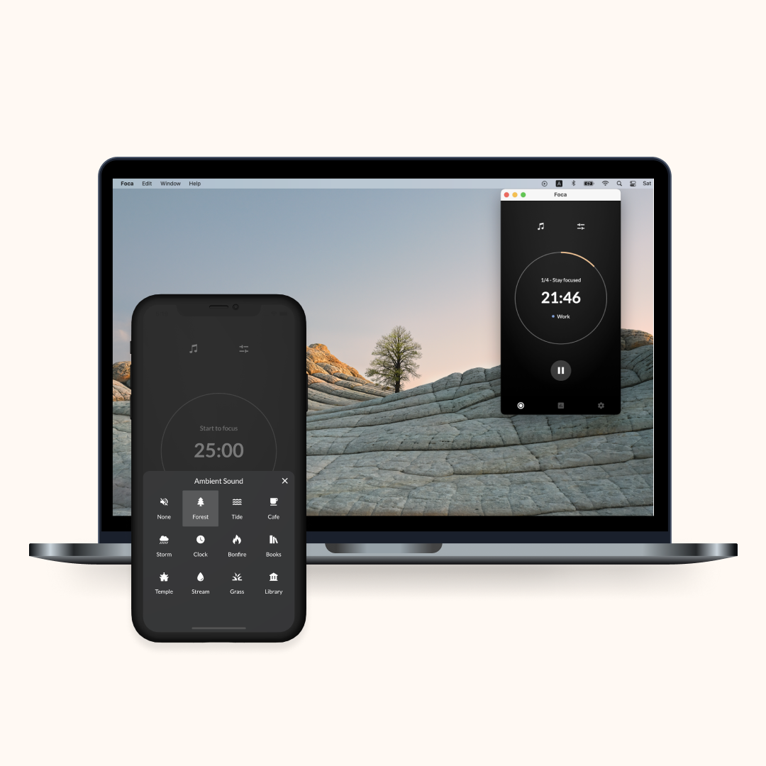 Foca focus and wellbeing app